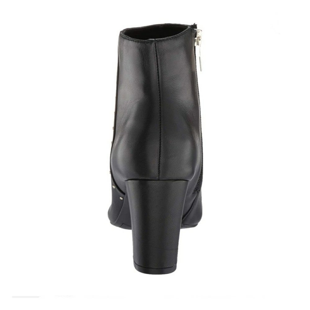 Edgy Chic Bandolino Studded Black Leather Booties - Picture 5 of 7